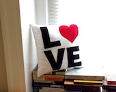 Handmade Helvetica Love Pillow