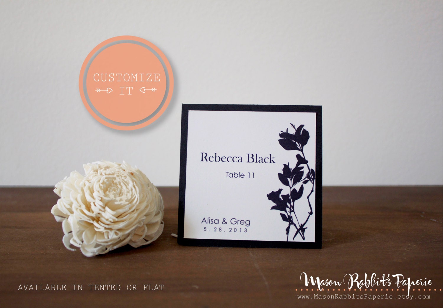 Figgy Wedding Place Cards, Escort Cards, Favor Tags, Tented Place Cards, Flat Place Cards for weddings / NAME PRINTING included
