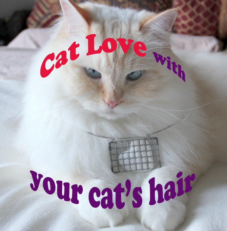 Cat Luv necklace with YOUR CAT'S hair