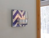 Modern Candle Holder l Blue Chevron  l TACK l pattern geometric blue white redtilestudio