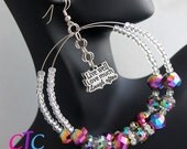 Live Love Laugh Multicolored Bling Hoop earrings