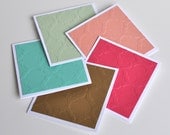 Quatrefoil Embossed 3" x 3" Mini Cards Set of 5 in a Variety of Colors