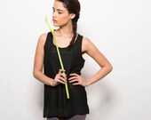 Black green women tank top knitted  lady shirt  summer blouse