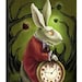 White Rabbit Art Print - Alice in Wonderland Art - Gothic Fantasy Painting