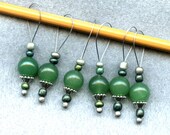 Knitting Stitch Markers Aventurine Large Size Snag Free Semi-Precious Aventurine Beads Glass Beads