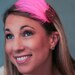 Hot Pink Feather Fascinator with Vintage Red Heart Brooch Headband - Ready To Ship - 829993