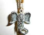 silver plated ganesha elephant rhinestone dreadlock bead: limited edition