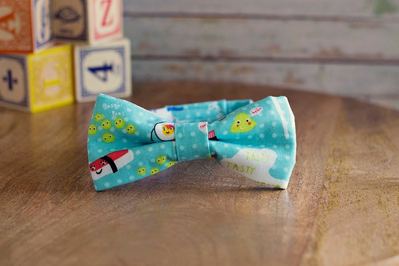 light blue sushi bow tie for newborn/toddler/child : The Lex