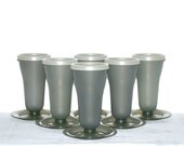 Vintage Tupperware Six Parfait Dessert Cups Grey with Lids