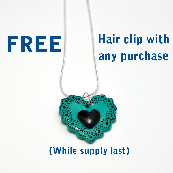Turquoise Heart Lace Lolita Harajuku kawaii Handmade Girly Valentine's Day