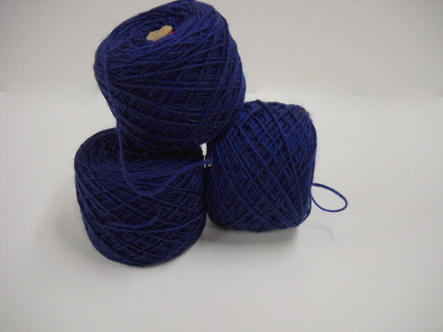 Vintage Yarn, Wool Yarn, Spinnerin Pilgrim, Knitting Supplies, Crafts Supplies, All Virgin Wool, Navy Blue Yarn