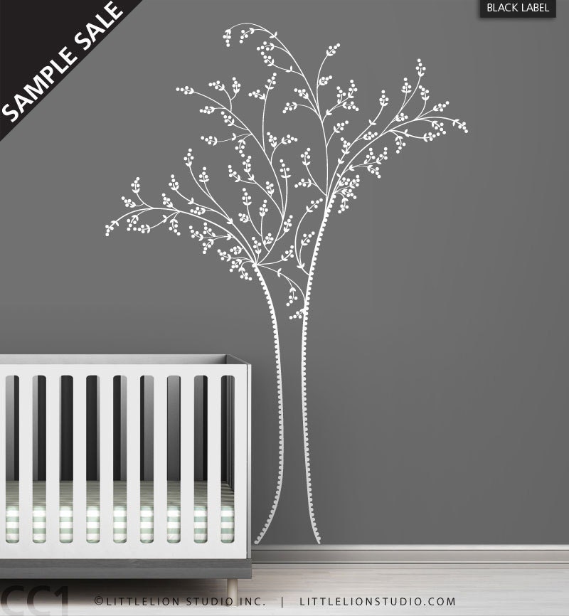 Wall Decal Sample Sale - Black Label - Berry Tree - White