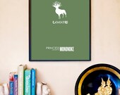 Princess Mononoke // Minimalist Forest Spirit Movie Poster // 11x17 Miyazaki and Ghibli Art Print