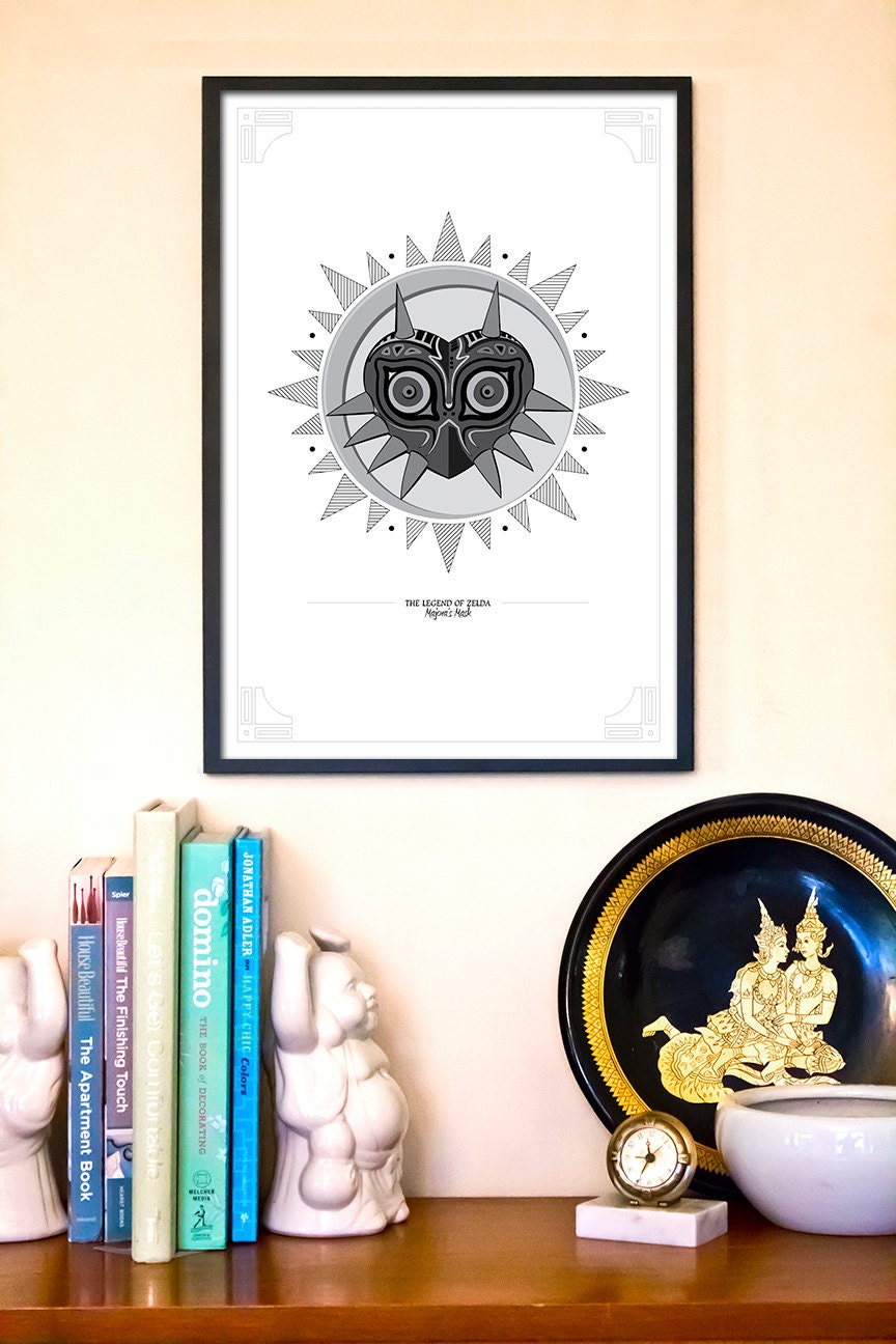 Gamer Art: Link's Mask- a 13x19 Legend of Zelda Majora's Mask Inspired Art Print