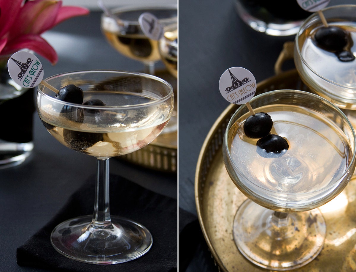 Drink stirrers - 1920s slang, art deco bar accessories - 100 custom swizzle sticks