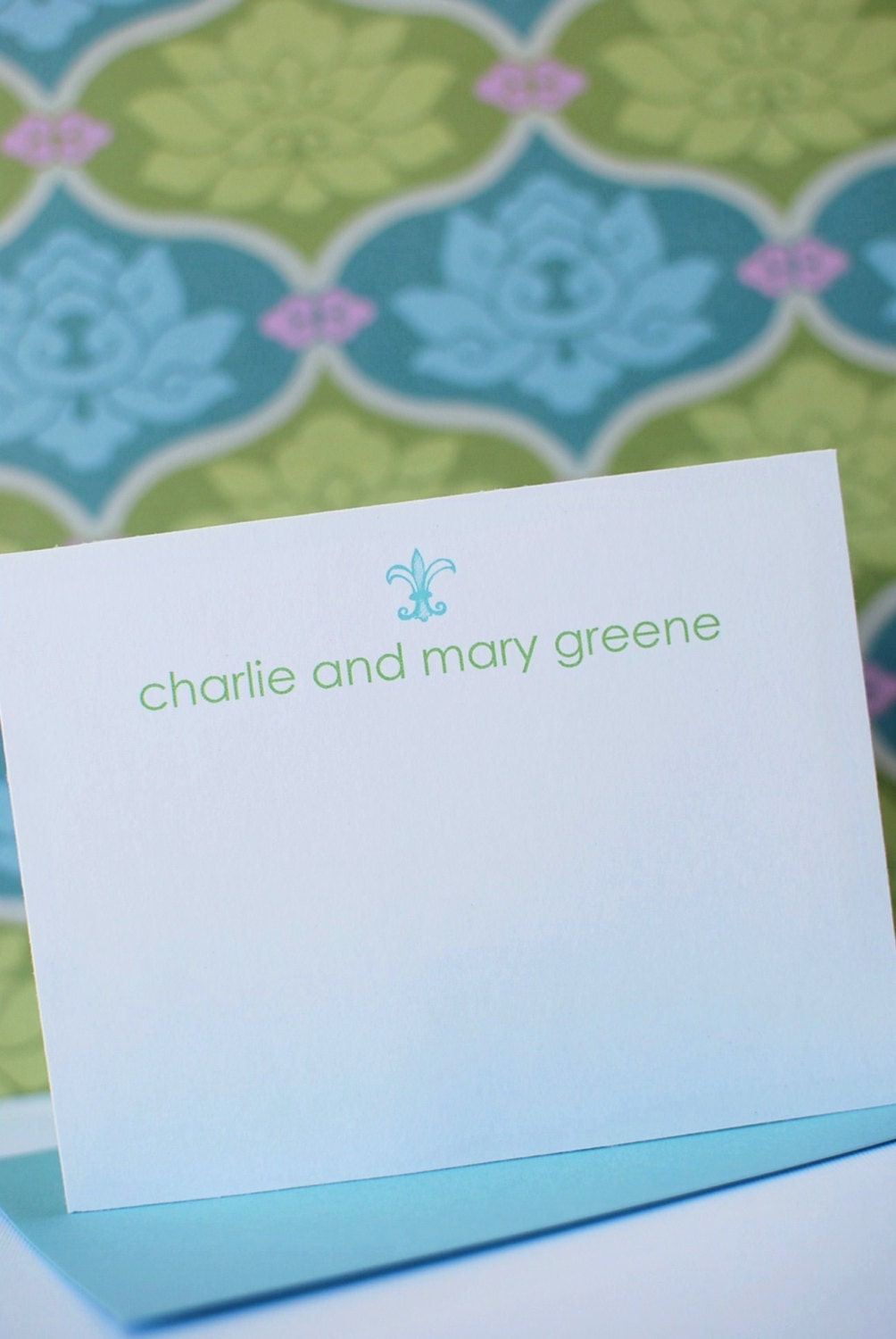 Personalized Note Card Stationery - Choose colors, fonts and text - anna and blue paperie Il_170x135