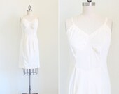50s Half Slip . Vintage Lingerie . Off White Cream Slip . 1950s Lingerie . size Medium