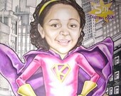 Custom Comic Book Cover Custom Portrait personalized for a GIRL