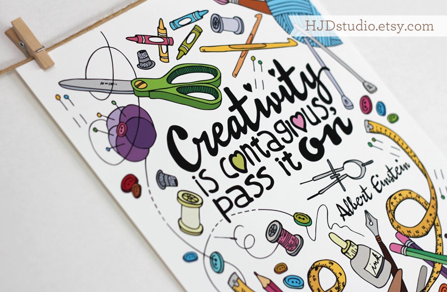 8x10 - Creativity is contagious, pass it on  - Art print - Illustration