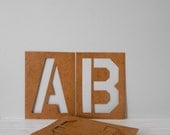LARGE oilboard paper lettering stencil set // letters and numbers // wall decal