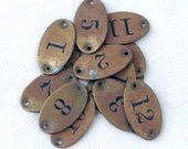 Vintage Brass Numbered Tags