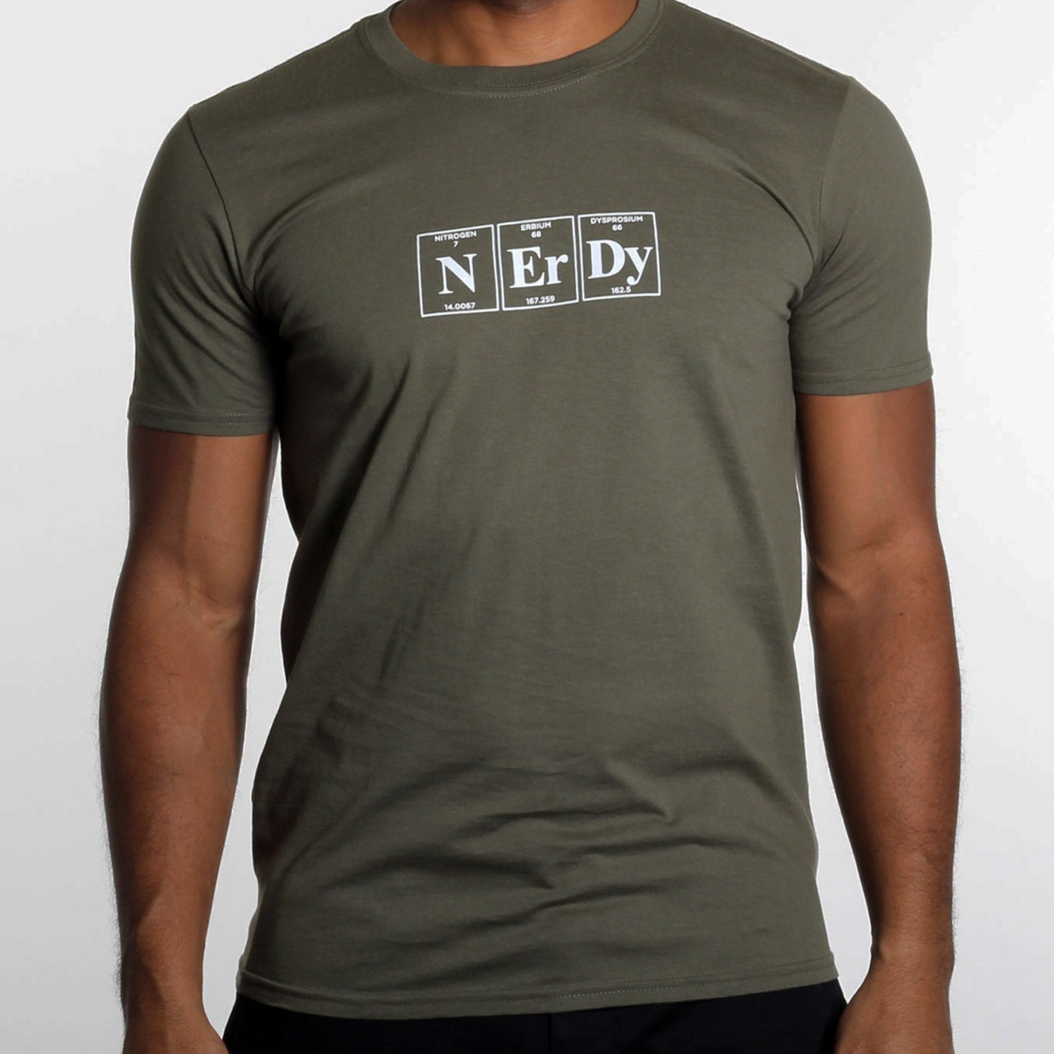 Periodic Table NERDY Tee Shirt by Periodically Inspired - Men's Chemistry Tshirt - Now featured in CBS's The Big Bang Theory Web Store