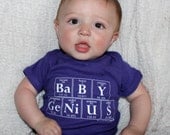 Periodically Inspired BABY GENIUS Periodic Table Onesie -  New Baby Gift For Geeky Parents
