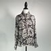 90's Monochromatic Rose Print Button Up Long Sleeve Shirt