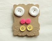 Button Stud Earrings Set of 3 Yellow Pink  White Small Romantic Jewelry Pierced Post Gifts Under 25 Vintage Style Bridesmaid Bridal
