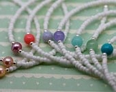 Summer Stone Bracelets - Glass Seed Bead & Semi-Precious Stone. Made to measure by Twinkle Jewellery, Bridesmaid, Birthstone