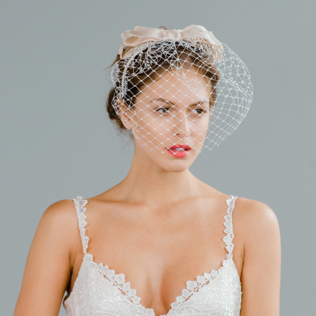 Mid Century Birdcage Headband with Bow