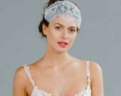 20's Style French Lace Juliet Bridal Cap Headband