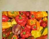 Peppers, Food Photography, Kitchen Decor, Still Life, Garden Art, 8x10, Fine Art Photograph Print, Metallic, Vegetables, Farm, Tomato