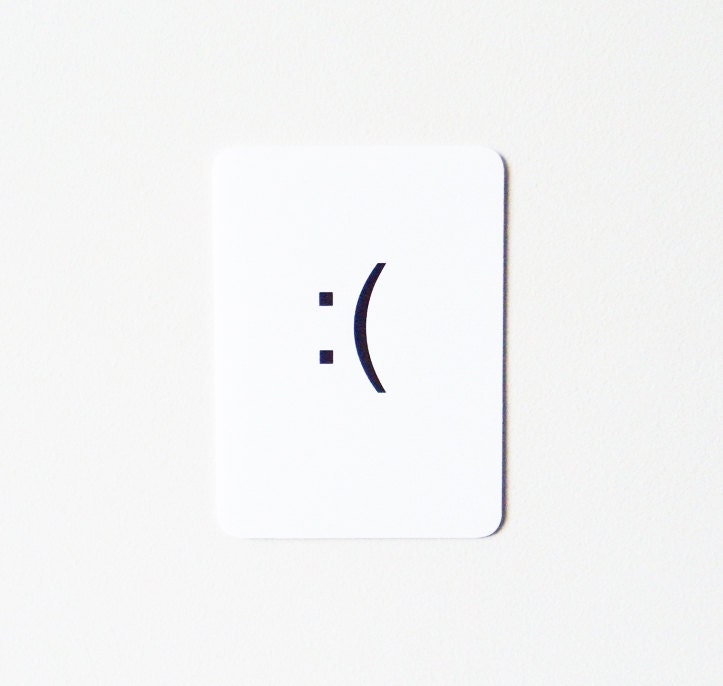 Sad Face Emoticon Card
