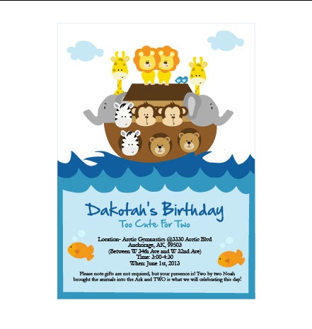 Noah's Ark Invitation