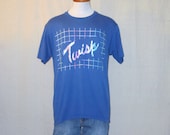 Vintage Burnout 80s TWISP GEOMETRIC GRAPHIC City Buttery Soft Thin Blue Medium 50/50 T-Shirt
