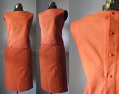 60s Wiggle Dress Small /  Mod Pencil Skirt and Shirt  / 1960s Vintage S XS