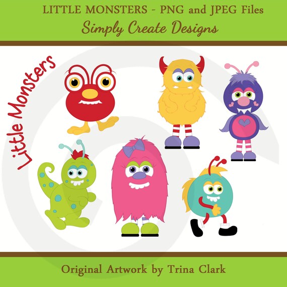 Little Monsters Clipart Personal and Commercial Use Il_570xn