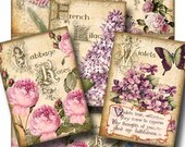 ANTIQUE FLORALS Digital Collage Sheet Instant Download for Scrapbooking Paper Crafts Gift Tags Vintage Cards Labels Gallery Cat CS216