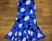 Blue Floral Polka Dot Spring Dancing Dress