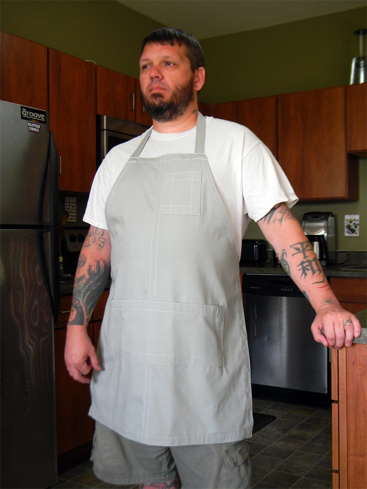 Silver Butcher Style Apron for Men or Women