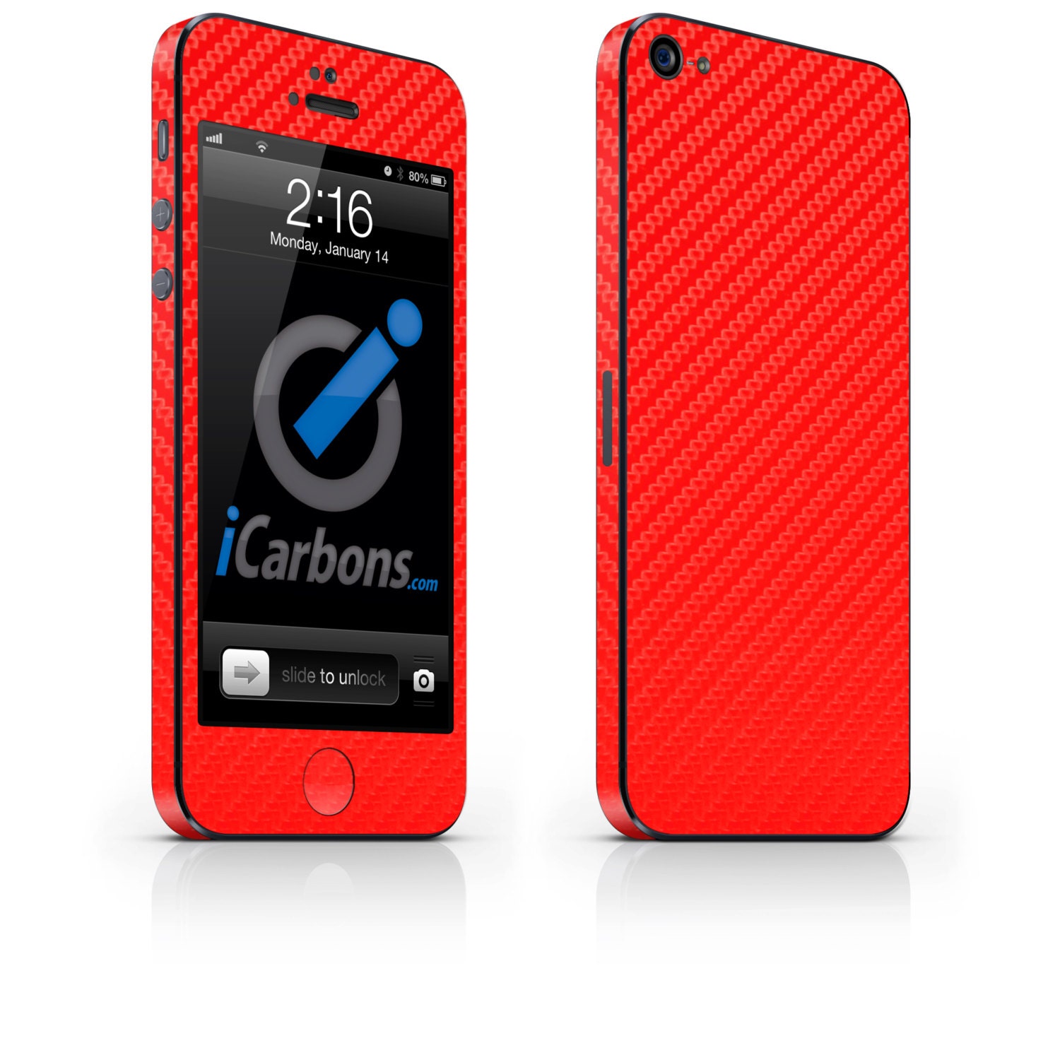 iCarbons Red IPhone 5 Carbon Fiber Skin FULL COMBO