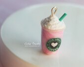 Starbucks Strawberries and Cream Frappuccino Inspired Necklace