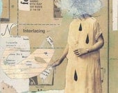 Original Collage on Canvas - "A Little Rain Must Fall" by Angela Petsis