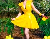 XS/S 50's style PVC yellow dress Artifice Clothing (photoshoot sample)