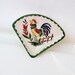 Rooster Spoon Rest Kitchen Spoon Holder Pottery Spoon Rest Green Pink