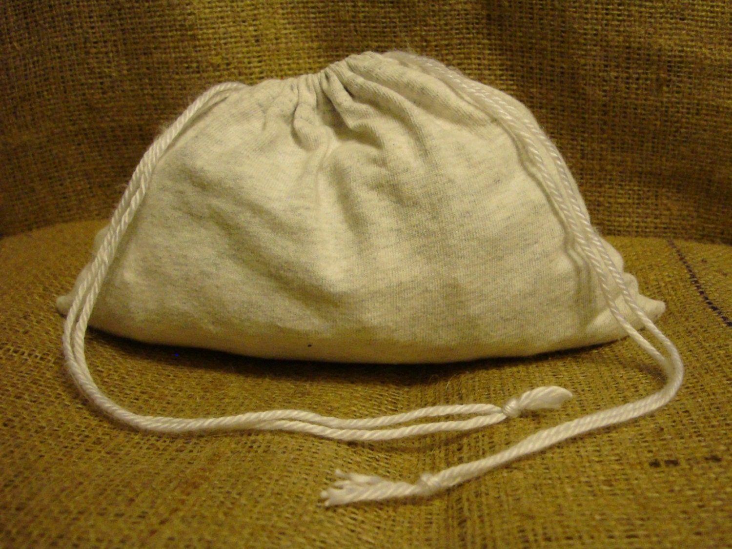 Grey Tshirt Drawstring Pouch