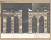 NYC Brooklyn Bridge Art Print - Silkscreen Artprint 9" x 12"