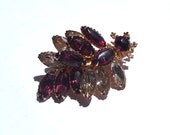 Vintage 1940's Shades of Purple Layered Rhinestone Brooch