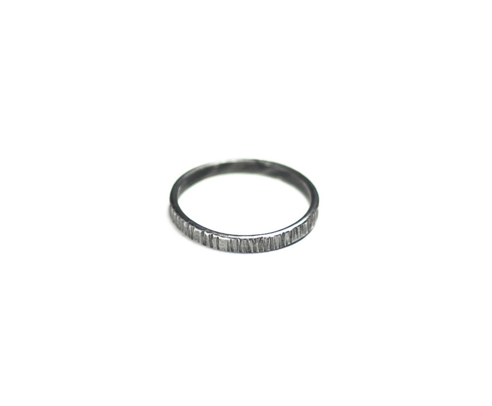 Textured silver ring